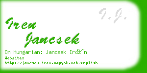 iren jancsek business card